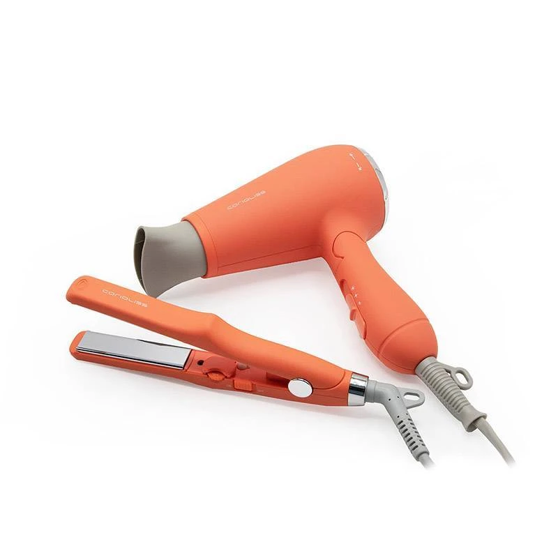 CORIOLISS KIT TRAVEL CORAL PLANCHA C-TRIP + SECADOR FLOW TRAVEL