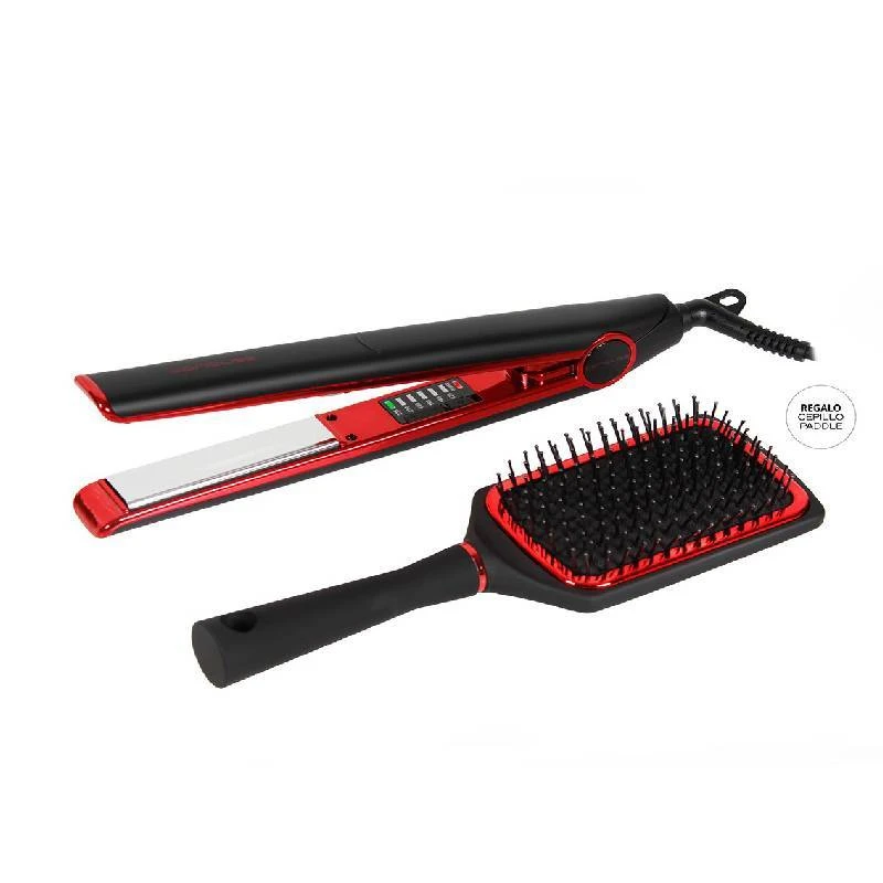 CORIOLISS PLANCHA C1 + CEPILLO PADDLE BLACK RED - Imagen 2