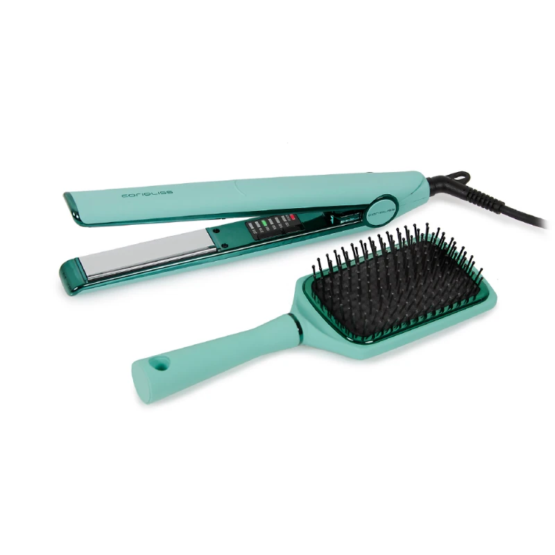 CORIOLISS PLANCHA C1 MINT GREEN+ CEPILLO PADDLE
