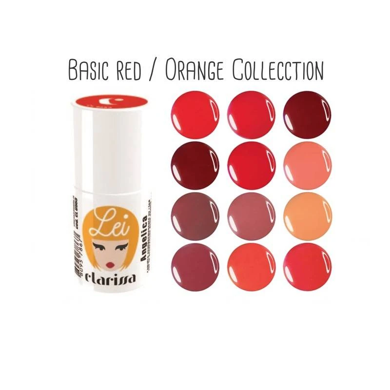 BASIC RED AND ORANGE COLLECTION CLARISSA LEI ESMALTE SEMIPERMANENTE