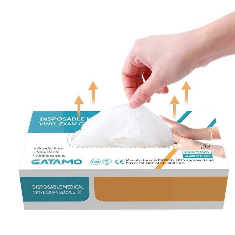 GUANTES DE VINILO DESECHABLES 100 UNIDADES TALLA S GATAMO - Imagen 2