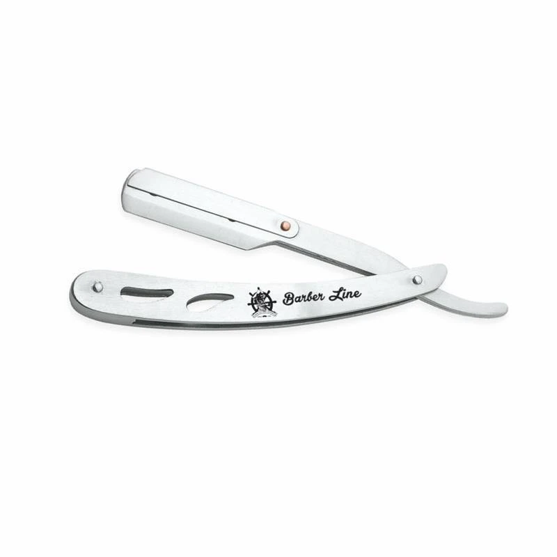 NAVAJA DE AFEITAR MANGO METALICO BARBER LINE