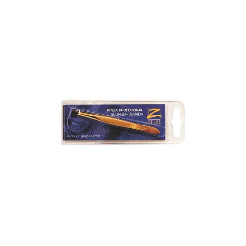 PINZA ZELOS DORADA 90 MM SOLINGEN PUNTA CANGREJO