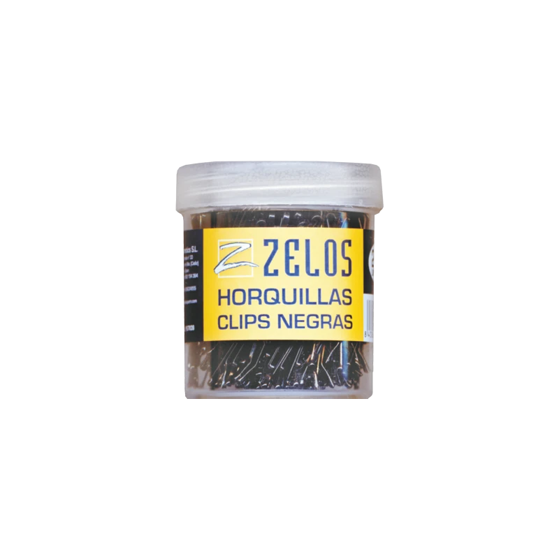 ZELOS HORQUILLAS CLIPS NEGRAS 240 UDS(4NC)